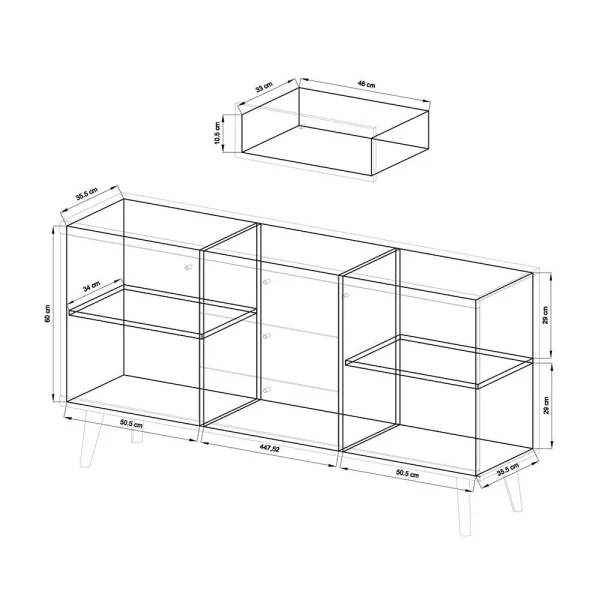 160x83x40 Scandi Anrichte Zweifarbig – Cablos 7