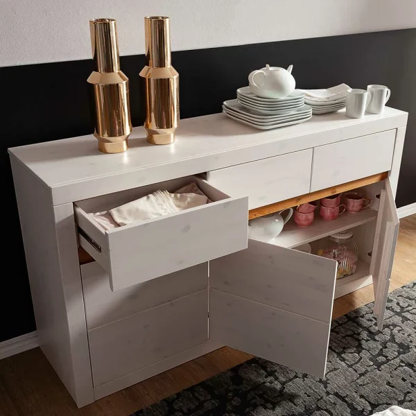 160x85x42 Kiefer Sideboard Gebeizt & Lackiert – Meuvrun 4