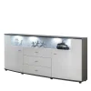 160x87x42 Hochglanz Sideboard Mit Glaseinsatz – Secrema 17