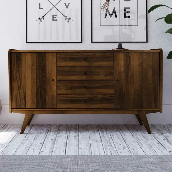 160x90x50 Sideboard In Nussbaumfarben Lackiert – Nadelle 3