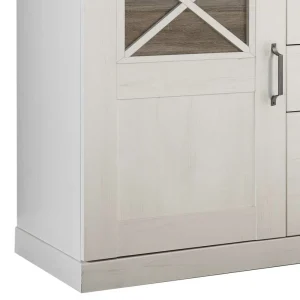 163x90x50 Landhaus Sideboard In Weiß & Pinie Dunkel – Chesnur 11