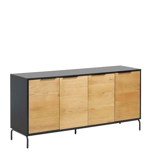 165cm Sideboard Aus Metall & Eiche Furnier – Dicunda 1