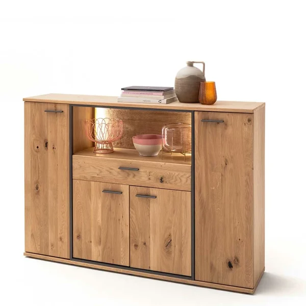 165x115x37 Wohnzimmerschrank In Asteiche Bianco – Vedreda 3