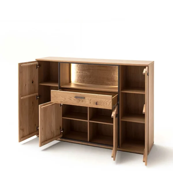 165x115x37 Wohnzimmerschrank In Asteiche Bianco – Vedreda 4