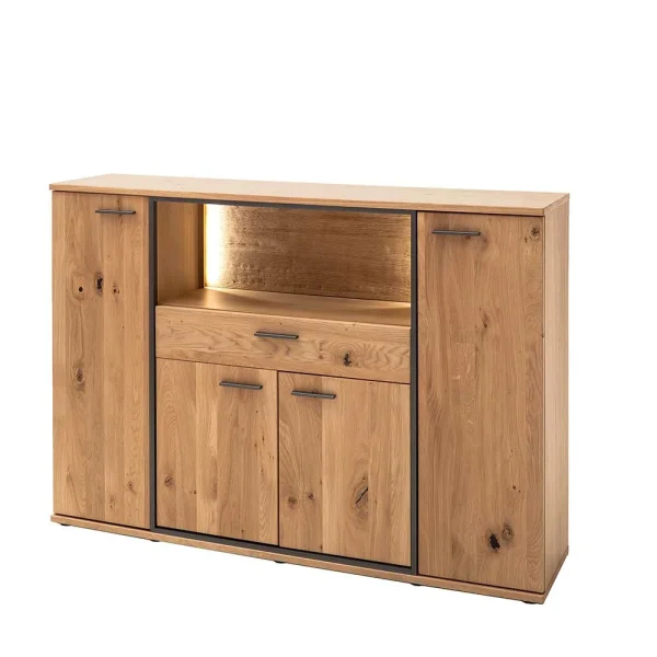 165x115x37 Wohnzimmerschrank In Asteiche Bianco – Vedreda 1