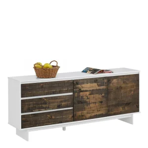 165x68x35 Sideboard In Weiß & Kiefer Dunkel – Chihu 10