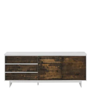 165x68x35 Sideboard In Weiß & Kiefer Dunkel – Chihu 12