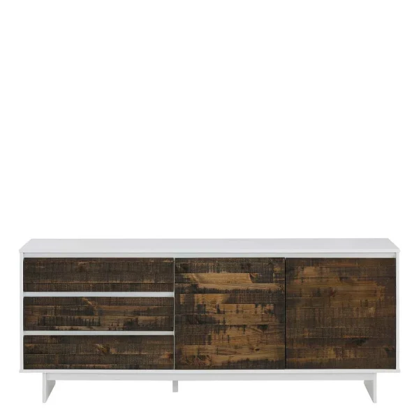 165x68x35 Sideboard In Weiß & Kiefer Dunkel – Chihu 4