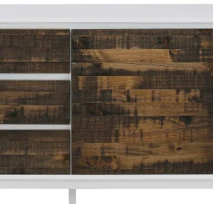 165x68x35 Sideboard In Weiß & Kiefer Dunkel – Chihu 18