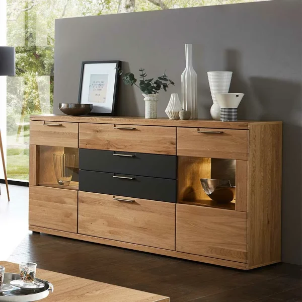 165x94x42 Sideboard Mit Glas & LED – Jalzico 5