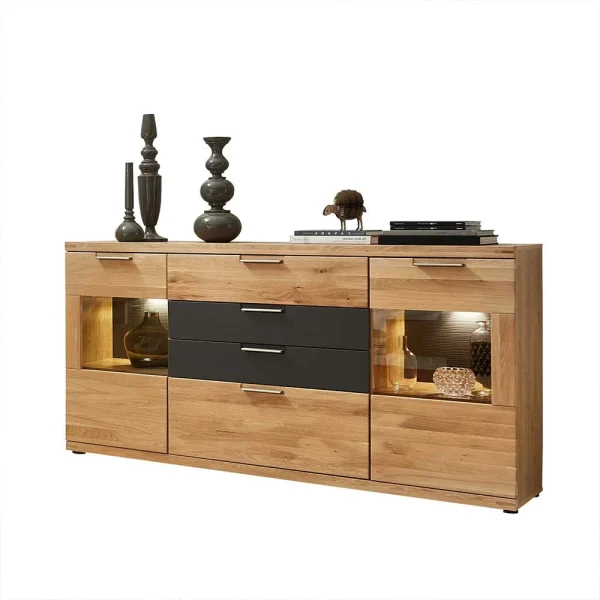 165x94x42 Sideboard Mit Glas & LED – Jalzico 1