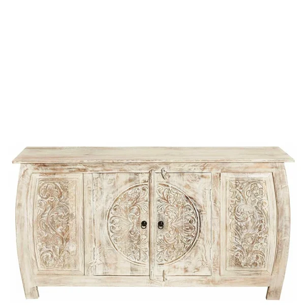 166x85x40 Cm Akazie Sideboard In White Wash – Omie 3