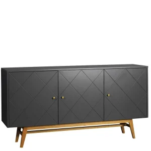 169x87x42 Türen Sideboard In Grau & Eiche – Vinosca 10