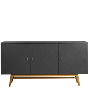 169x87x42 Türen Sideboard In Grau & Eiche – Vinosca 12