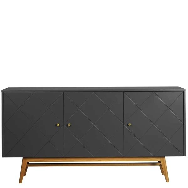 169x87x42 Türen Sideboard In Grau & Eiche – Vinosca 4