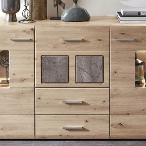 170x94x42 Sideboard Mit Glaseinsätzen & LED – Luruzada 14