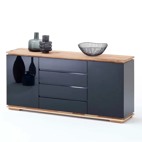 172x81x40 Hochglanz Kommode In Schwarz – Ercurs I 3