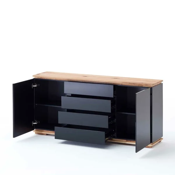 172x81x40 Hochglanz Kommode In Schwarz – Ercurs I 4