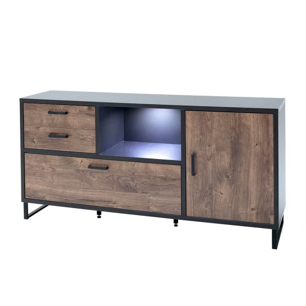 177x86x45 Design Sideboard In Eiche Dunkel Dekor – Emjedov 1