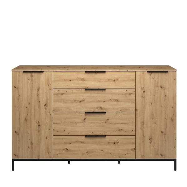 180x113x40 Hohe Kommode In Asteiche Optik – Vunsci 4