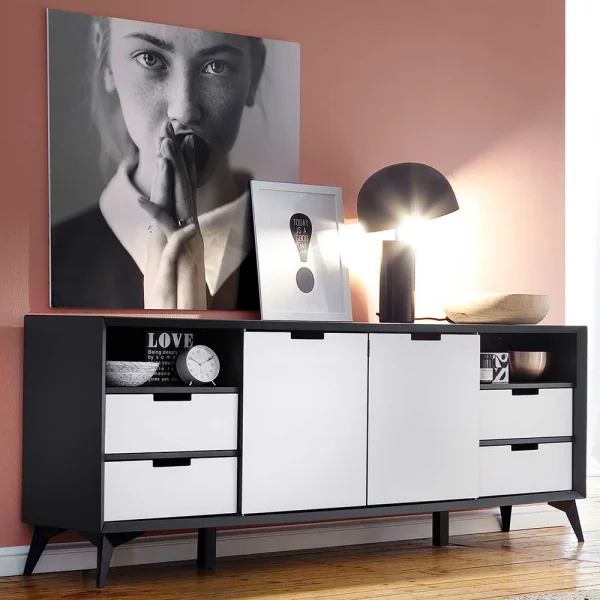 180x73x40 Design Sideboard In Grau & Weiß – Vadids 3