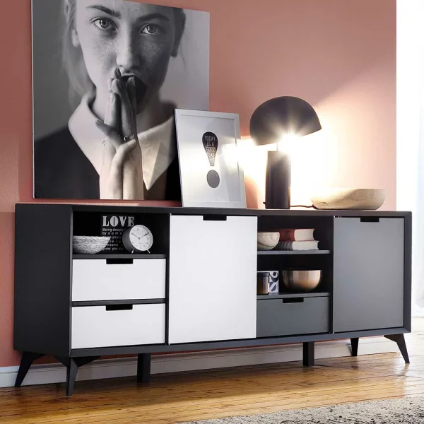 180x73x40 Design Sideboard In Grau & Weiß – Vadids 4