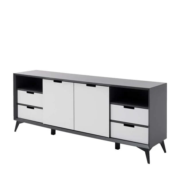 180x73x40 Design Sideboard In Grau & Weiß – Vadids 1