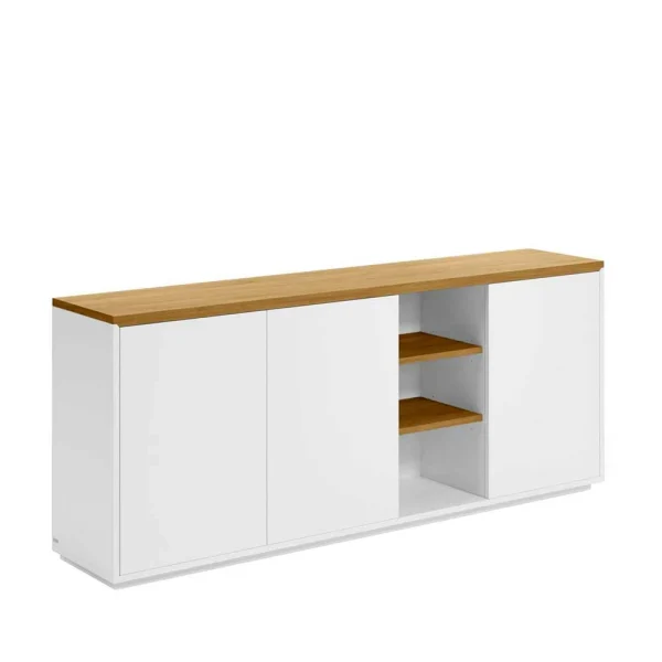 180x75x36 Modernes Sideboard In Weiß & Eiche – Vintilias 1