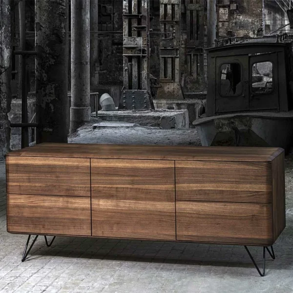 180x75x50 Holz Sideboard Aus Nussbaum – Rivossa 3