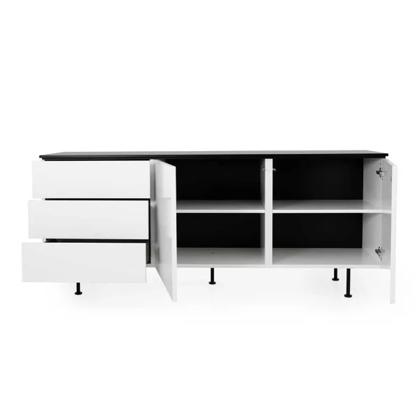 180x76x45 Sideboard In Weiß & Schwarz – Marano 5