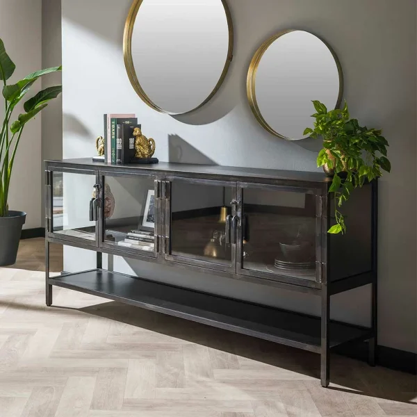 180x80x40 Sideboard Aus Metall & Glas – Brayden 3