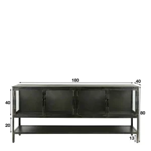 180x80x40 Sideboard Aus Metall & Glas – Brayden 18