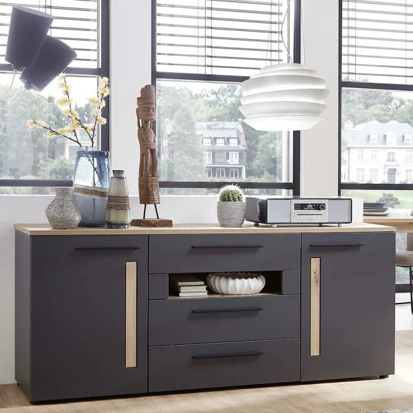 180x81x44 Cm Sideboard In Dunkelgrau – Svanjon 3