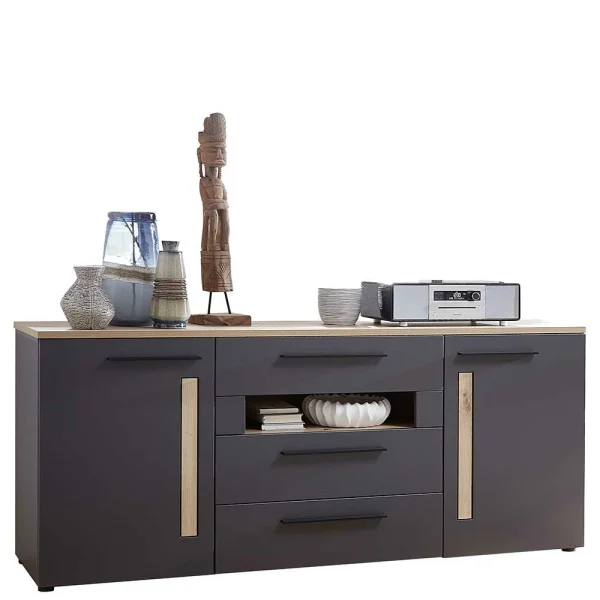 180x81x44 Cm Sideboard In Dunkelgrau – Svanjon 1