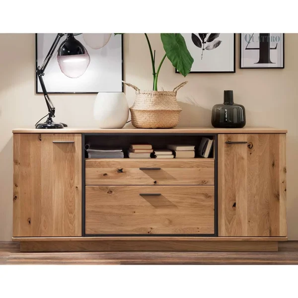 180x81x44 Sideboard In Asteiche Bianco – Vedreda 4