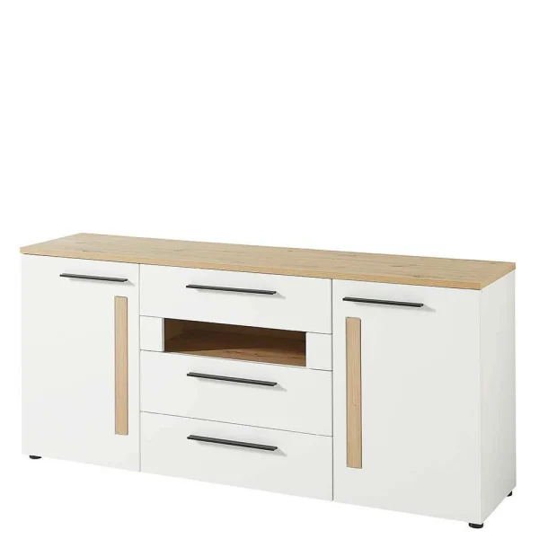180x81x44 Sideboard In Weiß & Wildeiche Dekor – Cicek 1
