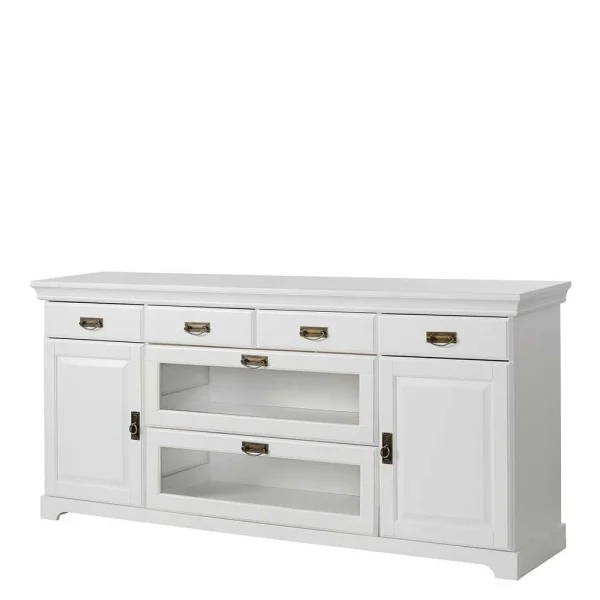 180x84x40 Weißes Sideboard – Landhaus Modern – Akbelev 1