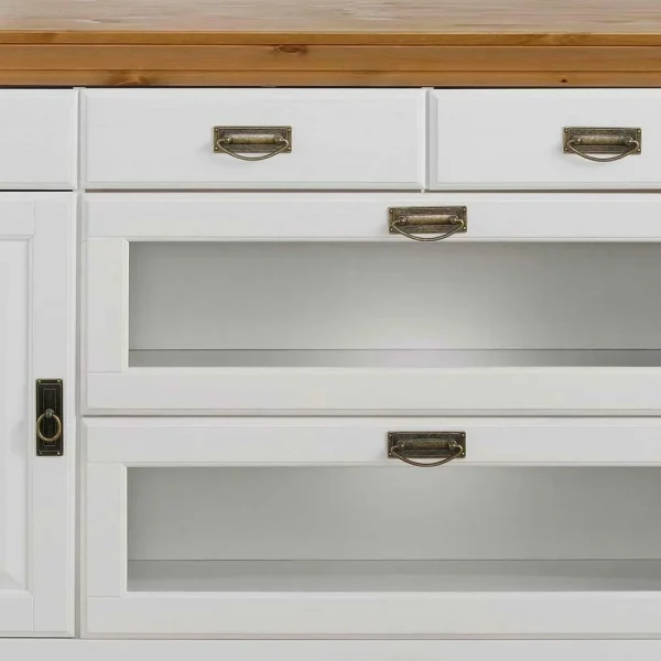 180x84x84 Moderne Anrichte In Weiß & Honig – Brasivon 4