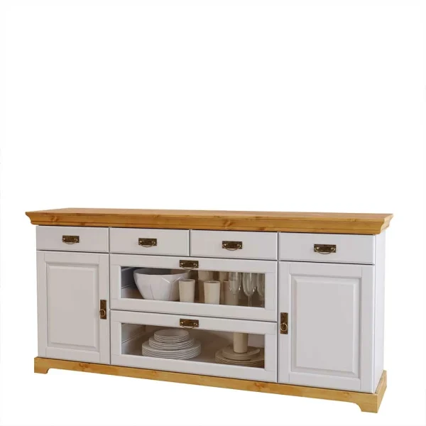 180x84x84 Moderne Anrichte In Weiß & Honig – Brasivon 1