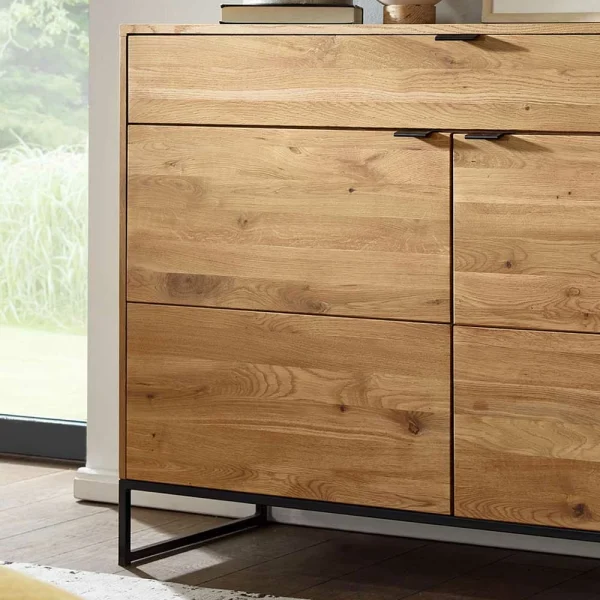 180x85x40 Wildeiche Sideboard 3-türig & Schublade – Varzado 5