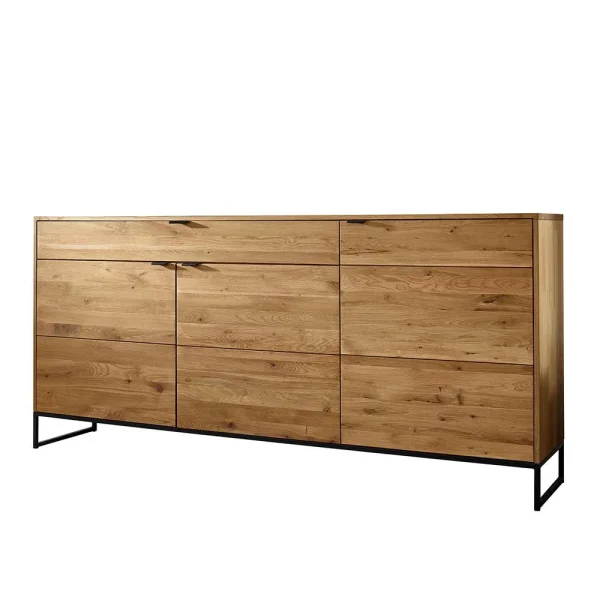 180x85x40 Wildeiche Sideboard 3-türig & Schublade – Varzado 1