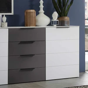 180x91x45 Anrichte In Weiß & Grau MDF – Risov 10