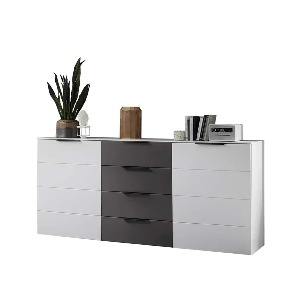 180x91x45 Anrichte In Weiß & Grau MDF – Risov 1