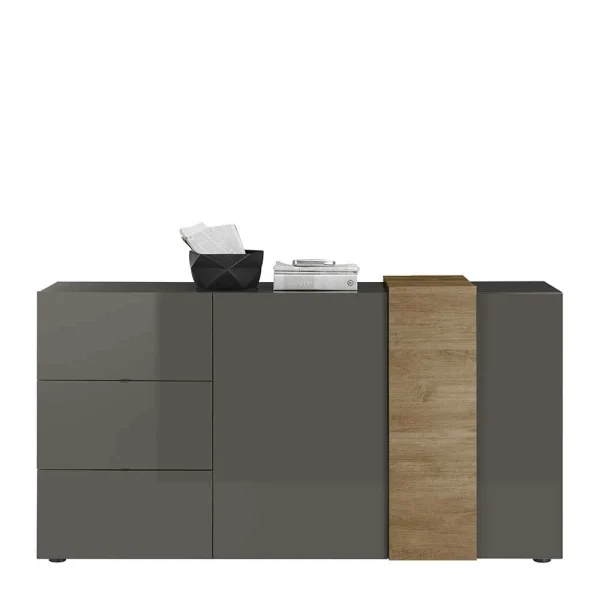 181x94x44 Hochglanz Kombi-Kommode In Grau – Eracosta 3