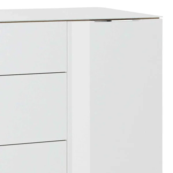 181x99x40 Hohes Sideboard In Weiß Glas – Ayfuna 6