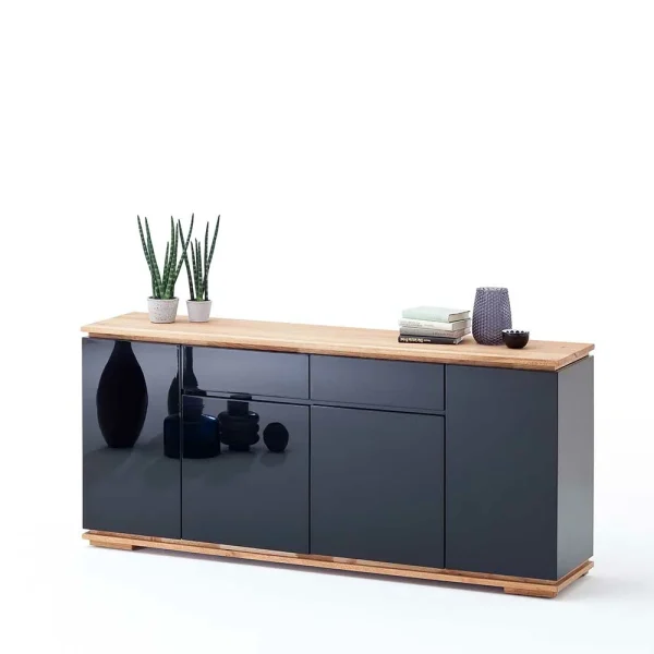 182x81x40 Hochglanz Sideboard In Schwarz – Ercurs 3