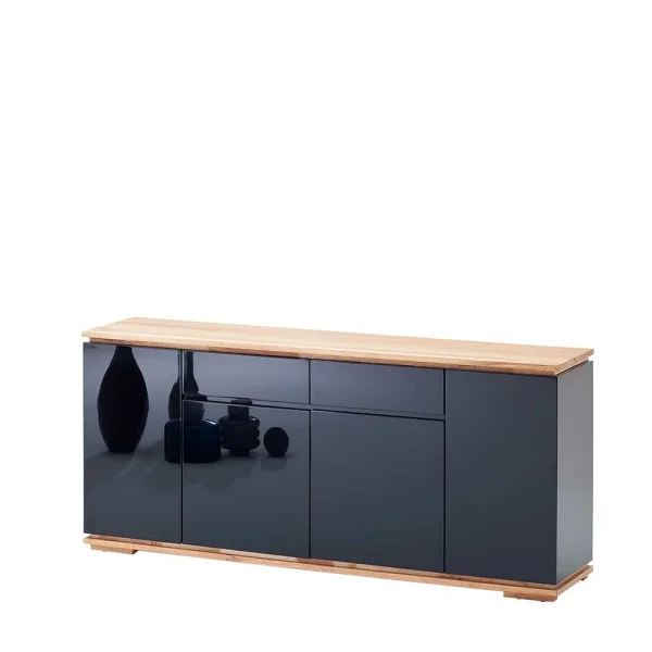 182x81x40 Hochglanz Sideboard In Schwarz – Ercurs 1