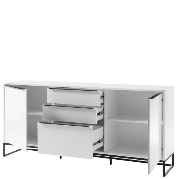 184x85x40 Sideboard In Weiß Mit Schwarz – Enkraja 5