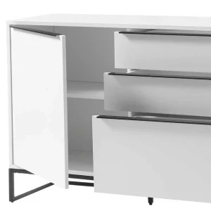184x85x40 Sideboard In Weiß Mit Schwarz – Enkraja 16