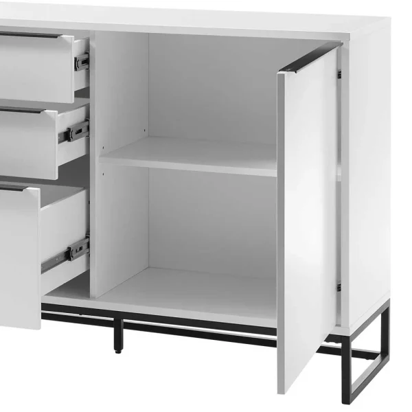 184x85x40 Sideboard In Weiß Mit Schwarz – Enkraja 7